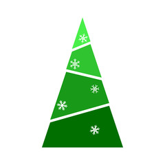 Poster - Christmas tree. Beautiful cartoon colorful illustration on white backdrop. Vector design of cartoon christmas tree. Cute vector illustration. Winter season design element. Winter holiday decoration.
