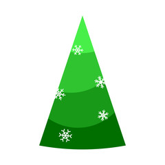 Poster - Christmas tree. Beautiful cartoon colorful illustration on white backdrop. Vector design of cartoon christmas tree. Cute vector illustration. Winter season design element. Winter holiday decoration.