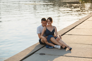  loving couple on a walk