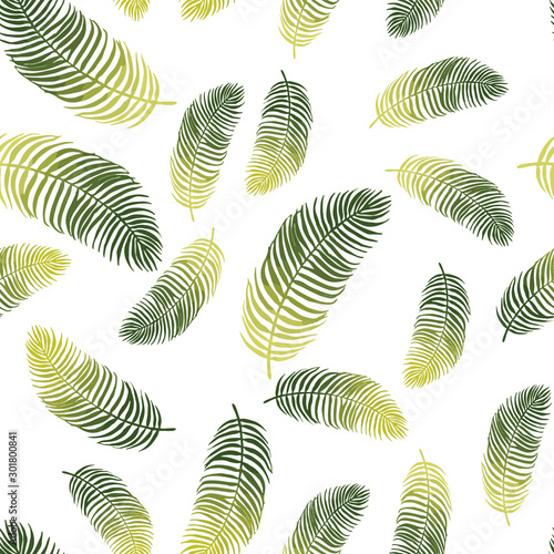 beautiful green forest leaves seamless pattern design