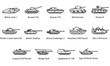 Set of Tank Icons Illustrations
