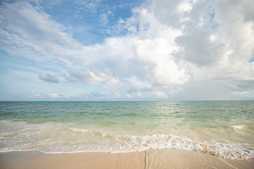 Beautiful mexican beach and sky at Caribbean Sea