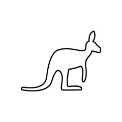 Wall Mural - Kangaroo line icon, outline vector sign, linear pictogram isolated on white. Symbol, logo illustration