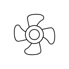 Fan Vector Icon. Black Illustration Isolated On White Background For Graphic And Web Design.
