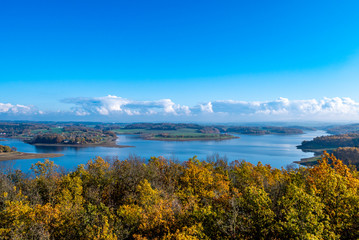 Wall Mural - Panorama von der Talsperre Pöhl im Herbst