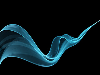 Sticker - Transparent blue wave on dark background. Background for website design, leaflets, brochures.