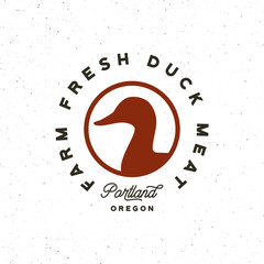 Canvas Print - premium fresh duck meat label. retro styled meat shop emblem. vector illustration