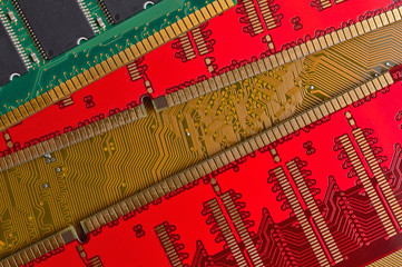 multi-colored strips of random access memory