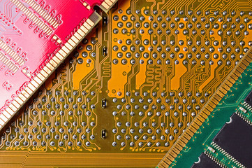 multi-colored strips of random access memory