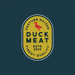 Canvas Print - premium fresh duck meat label. retro styled meat shop emblem. vector illustration