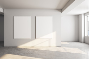 Minimalistic gallery interior