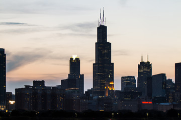 Wall Mural - Chicago skyline at night