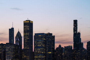 Fototapete - Chicago skyline at night