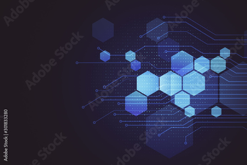 Abstract digital hexagons background