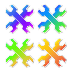 Wall Mural - set of vector service icons isolated.