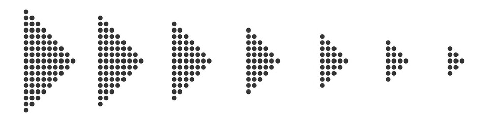 Wall Mural - set of dotted arrows - vector.
