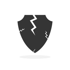 Wall Mural - broken shield icon - vector.