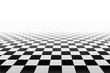 Black and white perspective checkered background - vector illustration