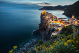 Fototapeta Fototapety na drzwi - Vernazza zachód słońca, Cinque Terre, Liguria, La Spezia, Włochy