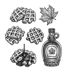 waffles with maple syrup