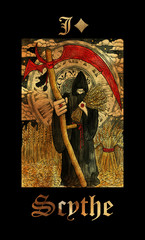 Wall Mural - Scythe. Card of Lenormand oracle deck Gothic Mysteries.