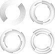 © Karloni - Set of halftone dots in circle form. Geometric shapes. Monochrome background. Dotted lines. Trendy design elements for border frames for pictures, prints, web pages, template, logo and textile pattern