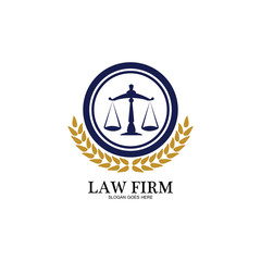 Wall Mural - Law Firm logo and icon design template-vector