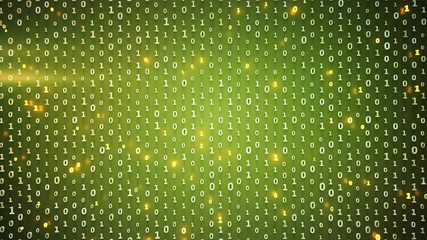Sticker - Green matrix of binary code symbols. Abstract computer generated background. Seamless loop 3D render animation