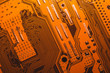 Electronic circuit board abstract background. computer hardware. motherboard close up. micro elements of computer. Intelligent technology