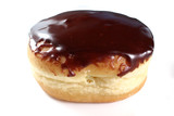 Fototapeta Most - Boston cream donut isolated on white, shallow focus