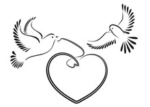 Dove Symbolizing Love And Peace. Vector Illustration.