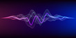 Music 3d equalizer abstract background. Grid color waveform on gradient background.