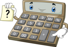 Cartoon Funny Calculator With Paper