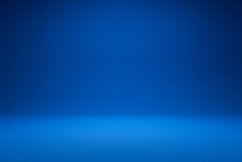 Empty Blue Background And Spotlight With Studio For Showing Or Design. Blank Backdrop Made From Cement Material. Realistic 3D Render.