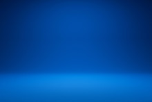 Empty blue background and spotlight with studio for showing or design. Blank backdrop made from cement material. Realistic 3D render.