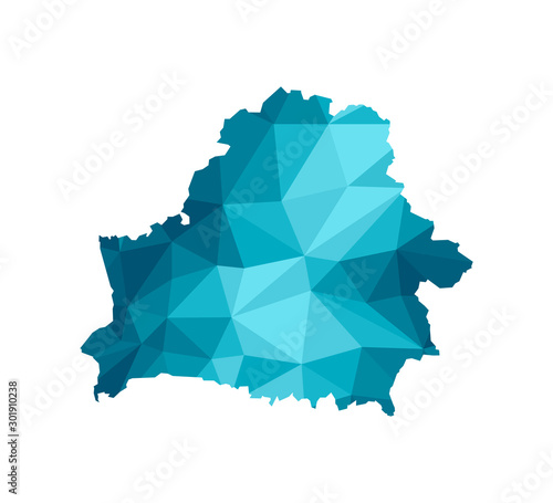 Cuadros en Lienzo Vector isolated illustration icon with simplified blue silhouette of Republic of Belarus map