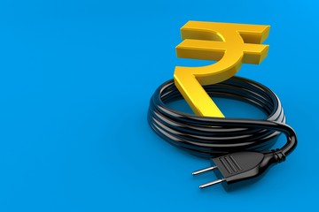 Wall Mural - Rupee currency symbol with electric plug