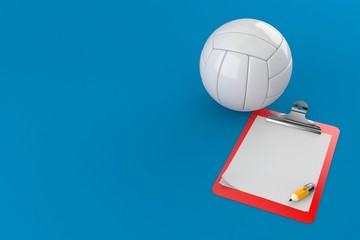 Poster - Volleyball with blank clipboard