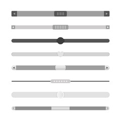 scrollbars. website design template scroll bars, computer ui scrolling tools vector elements, web ro