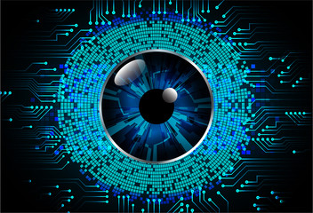 Blue eye cyber circuit future technology concept background