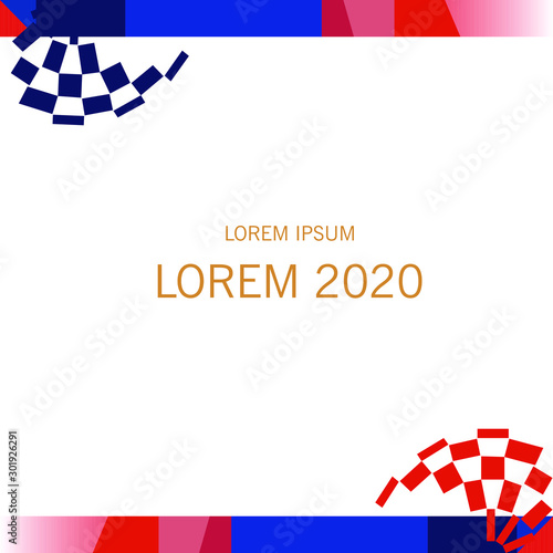 Fotomural Background template for banners, patterns, red and blue color.
