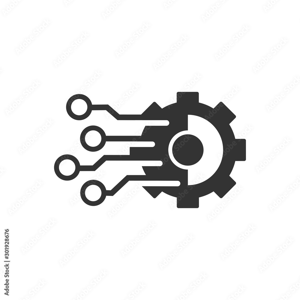 Automation. Modernization. Vector icon on a white background. Stock ...