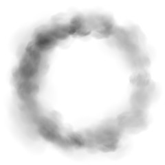ring black smoke. circle smog template. isolated on a white