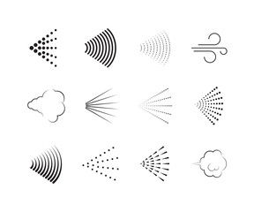 Wall Mural - spray icons. gas nozzle shower air spray graphic symbols vector collection set. illustration deodora