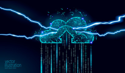 Wall Mural - cloud computing private data security danger. hacker spy attack information server protection. virus