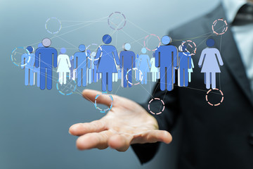 abstract social network scheme, which contains business people