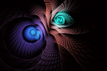 Wall Mural - Abstract color dynamic background with lighting effect. Fractal spiral. Fractal art