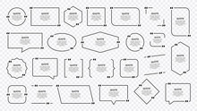 Quote Box Frame, Big Set. Quote Box Icon. Texting Quote Boxes. Blank Template Quote Text Info Design Boxes Quotation Bubble Blog Quotes Symbols. Creative Vector Banner Illustration.