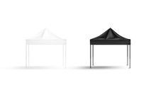 Blank Black And White Pop-up Canopy Tent Mock Up, Isolated