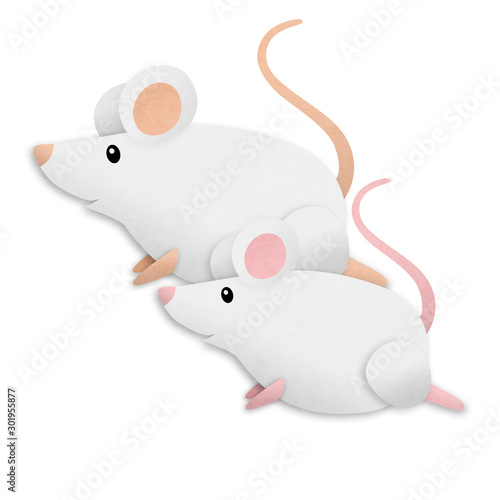 和紙風白ねずみイラスト 二匹走り Stock イラスト Adobe Stock 和紙風白ねずみイラスト 二匹走り Stock イラスト Adobe Stock